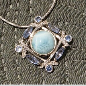 Marahlago Sterling Silver Larimar Pendant